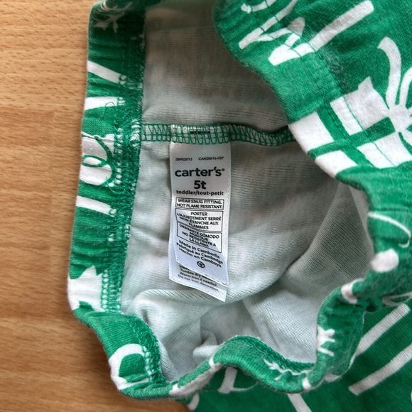8/$25 The Children's Place Green Merry Jolly Bright Words Pajama Pants Sz 5T - Picture 5 of 10